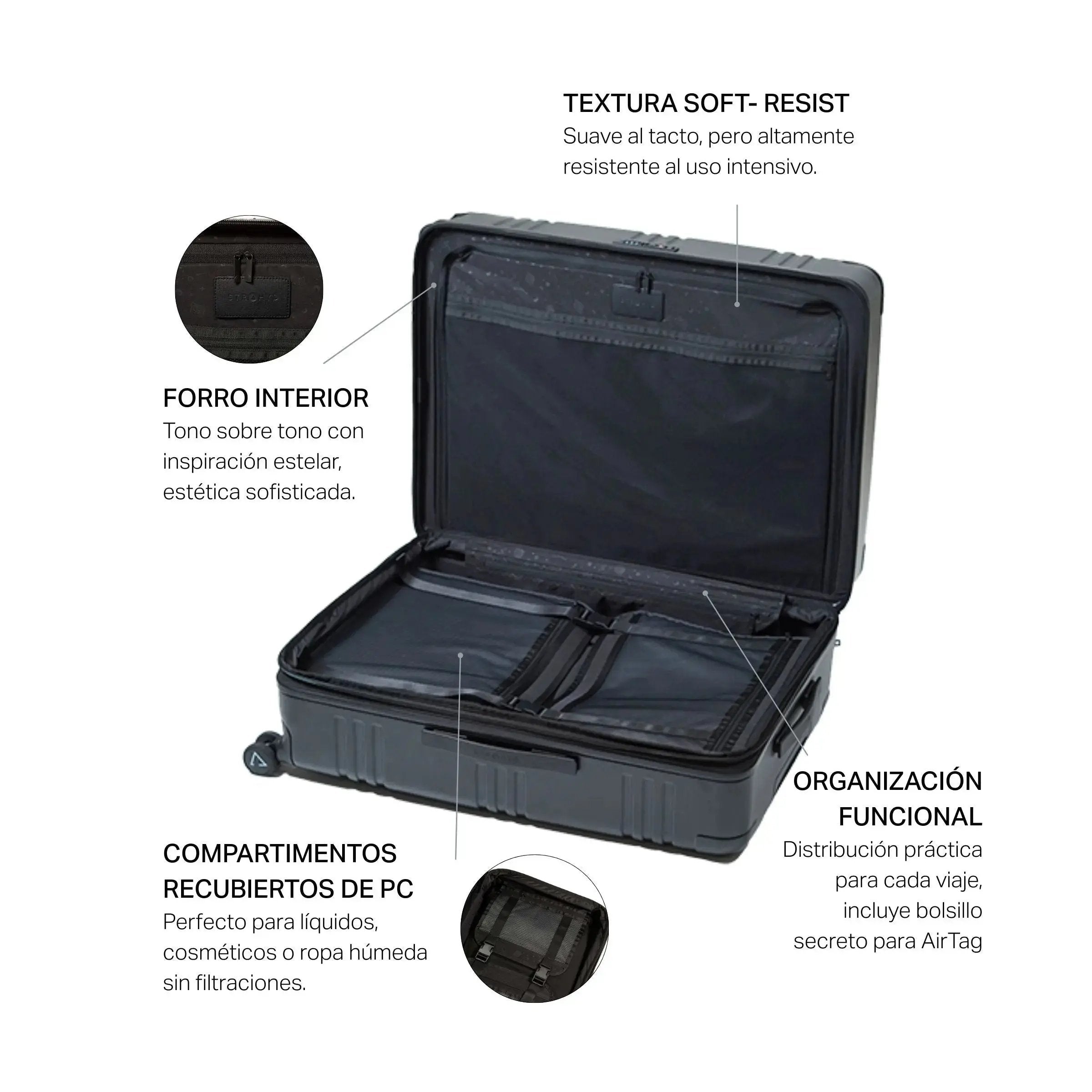 STRAHYD MAX Maleta Expandible Carry-On De Cabina pero Espaciosa