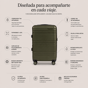 maleta verde carryon infografía