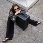 STRAHYD MAX - Maleta Expandible, Carry-On, color negro, ruedas Spinner 360° Hinomoto Silent-Run