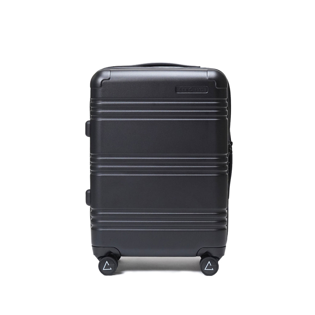 STRAHYD MAX - Maleta Expandible, Carry-On, color negro, vista frontal, ruedas 360