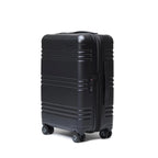 STRAHYD MAX - Maleta Expandible, Carry-On, color negro, vista isométrica, ruedas Spinner 360° Hinomoto Silent-Run, candado TSA