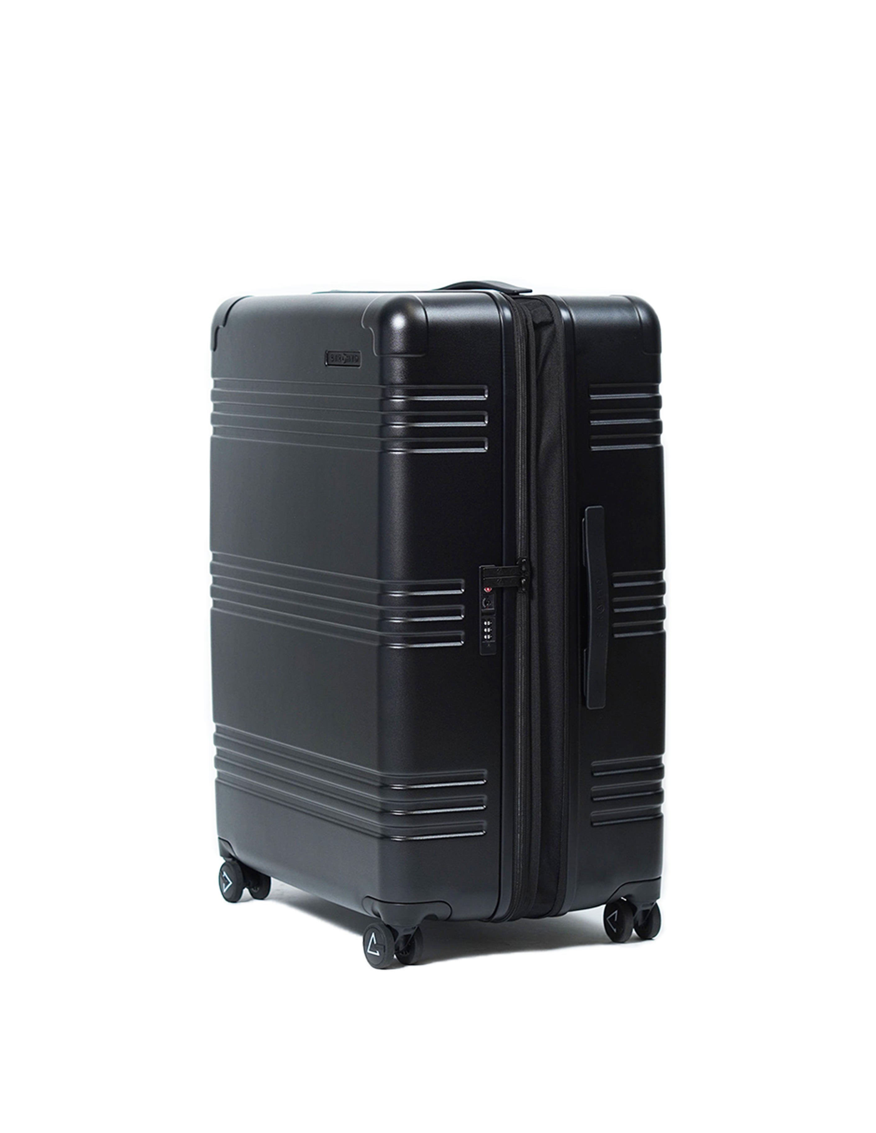 STRAHYD MAX - Maleta Expandible Carry-On, color negro, candado TSA, ruedas 360