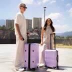 STRAHYD MAX - Maleta Expandible, Check-In L, Carry-On, color lila, ruedas Spinner 360° Hinomoto Silent-Run, mango telescópico de aluminio con múltiples niveles