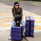 STRAHYD MAX - Maleta Expandible, Check-In, Carry-On, color morado, ruedas Spinner 360° Hinomoto Silent-Run, mango telescópico de aluminio con múltiples niveles