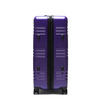 STRAHYD MAX - Maleta Expandible, Check-In L, color morado, vista lateral, ruedas Spinner 360° Hinomoto Silent-Run