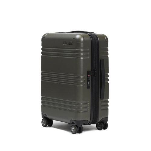 STRAHYD MAX - Maleta Expandible, Carry-On, color verde, vista isométrica, ruedas Spinner 360° Hinomoto Silent-Run, candado TSA