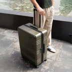 STRAHYD MAX - Maleta Expandible, Check-In, color verde, ruedas Spinner 360° Hinomoto Silent-Run, mango telescópico de aluminio con múltiples niveles, candado TSA