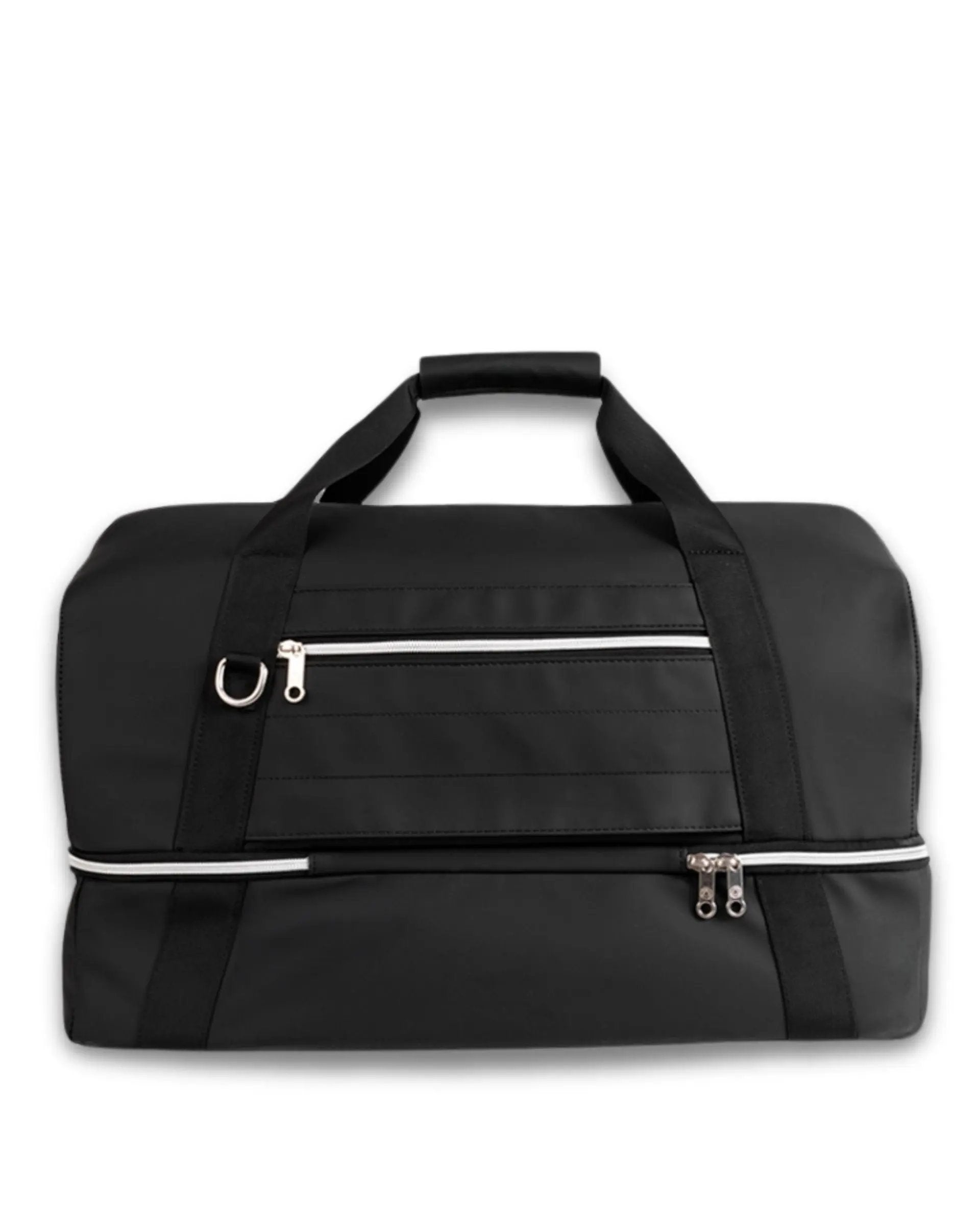 #color_black matte Bolsa de viaje STRAHYD duffle bag negra sobre superficie clara