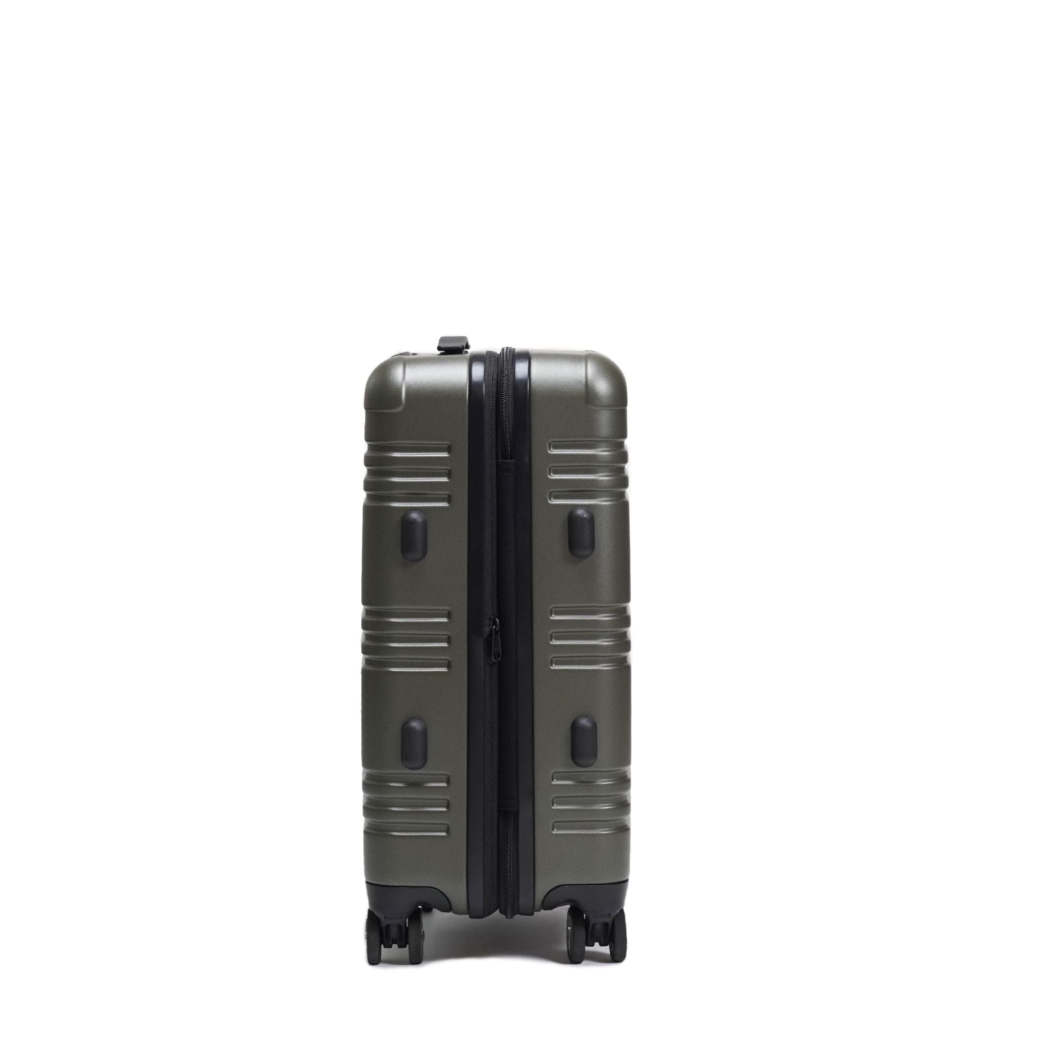 maleta carryon cabina verde terra vista lateral